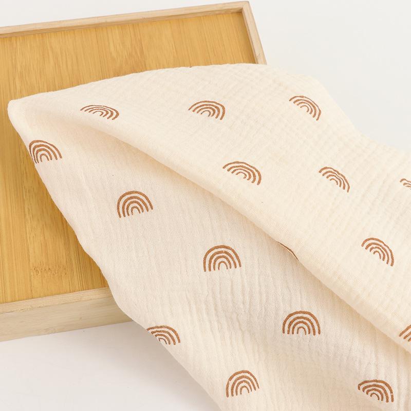 Двухслойный мультяшный радужный хлопковый марлевый слюнявчик-полотенце