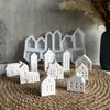 1pcs House Silicone Mold Nordic House Decoration Plaster Mold Drip Glue Mold