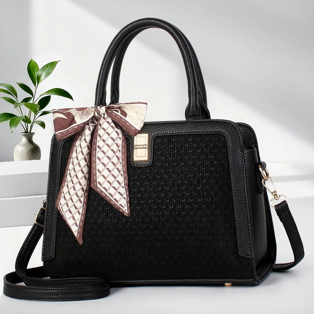 Большая женская сумка через плечо на молнии с внутренним органайзером для поездок на работу