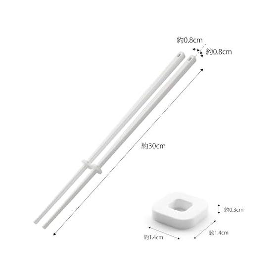 Yamazaki Jitsugyo Silicone Chopsticks White Approx. W0.8 x D0.8 x H30cm Tower Chopsticks with Chopstick Keeper Heat Resistant 4274
