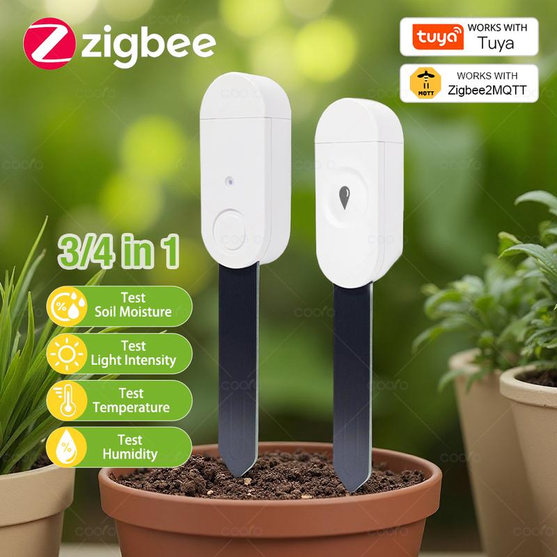 Tuya Умный Zigbee Датчик Влажности Почвы Температуры Влажности Тестер Почвы Влажность Монитор в Реальном Времени Поддержка Z2M в Home Assistant
