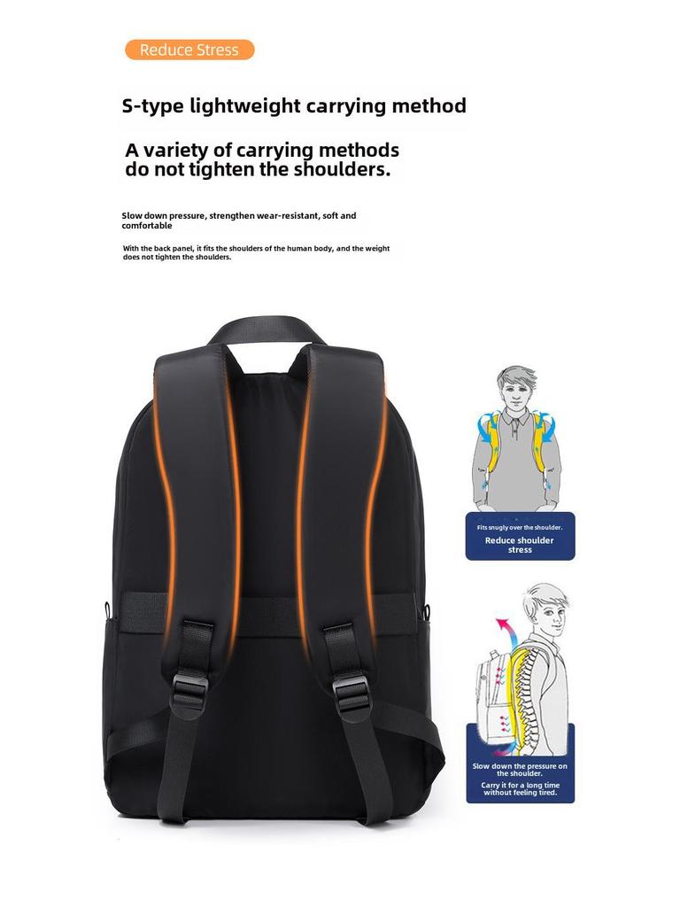 Stylish 14-inch Backpack: Large Capacity for Commuting, School, or Daily Use - Unisex Design Suitable for Junior High Students.