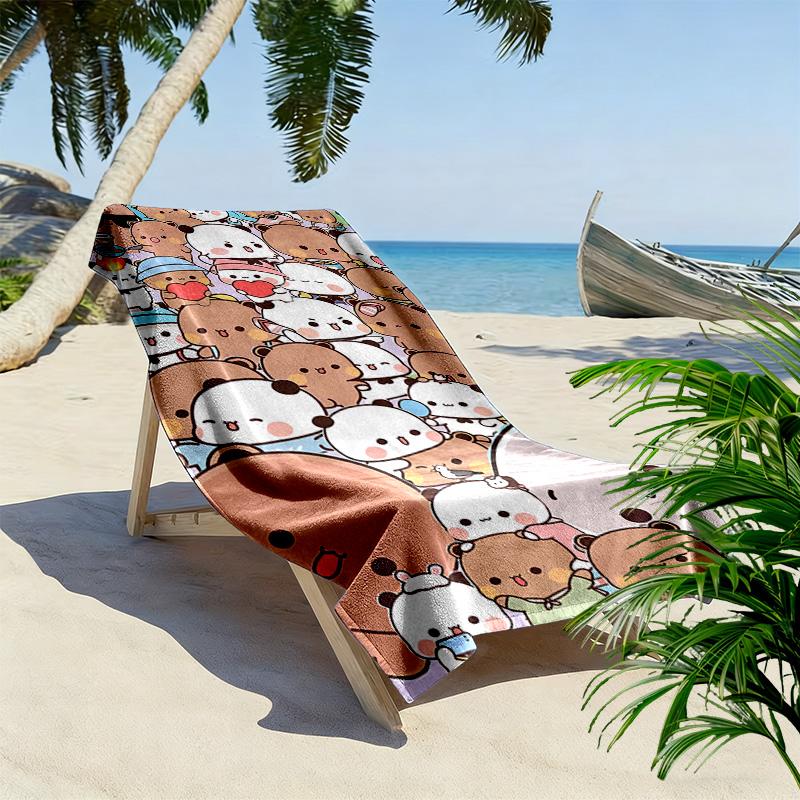 Bubu Dudu Print Beach Towel, Large Soft Quick Dry Towel for Beach Camping Swimming