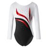 Children Girls Stylish Leotards Round Neckline Shiny Rhinestone Jumpsuit Gymnastics Skating Bodysuit