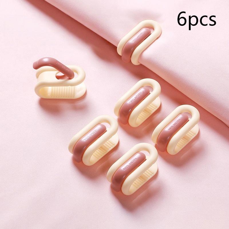 6PCS Anti-slip And Needle-free Mattresses Quilt Holder Bed Accessories Quilt Cover Blanket Clip Tongs Anti-running Clothespin