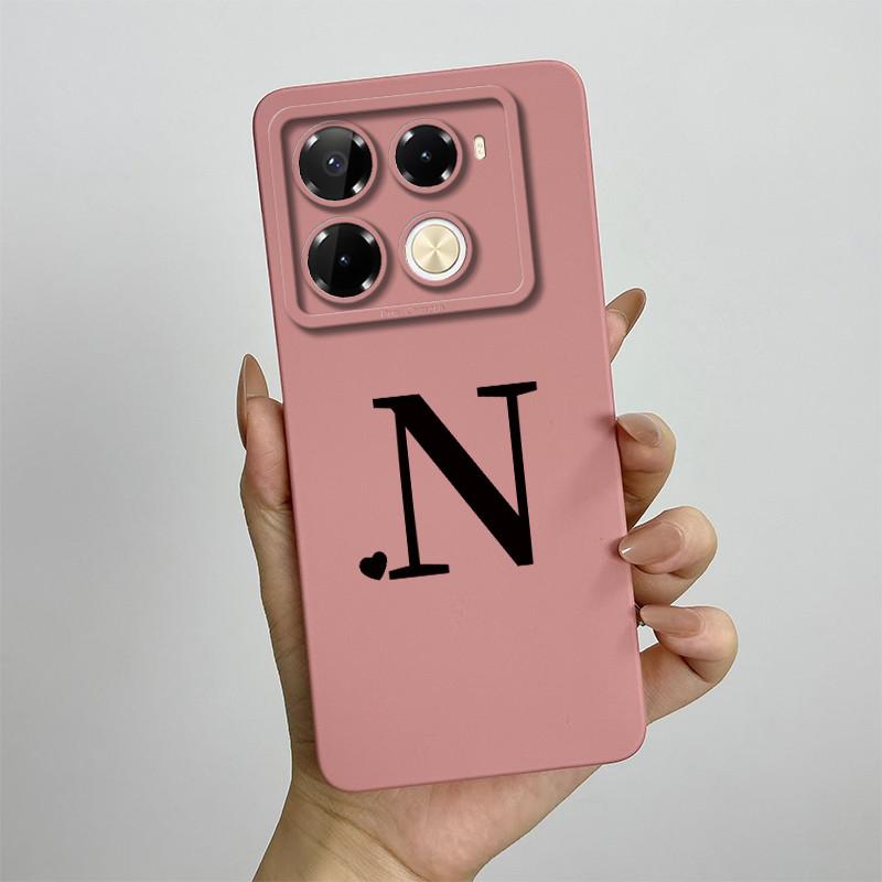 Чехол для телефона Infinix Note 40 4G X6853 / Note 40 Pro 4G 5G X6850 X6851 / Pro Plus X6851B, Милый Силиконовый Ударопрочный Чехол с Буквами