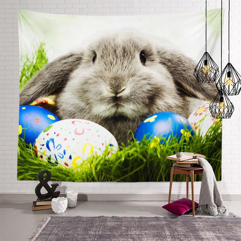 Украшение дома Пасхальная серия пасхальных яиц с принтом на полиэфирном гобелене подходит для спальни, гостиной, тапиз
