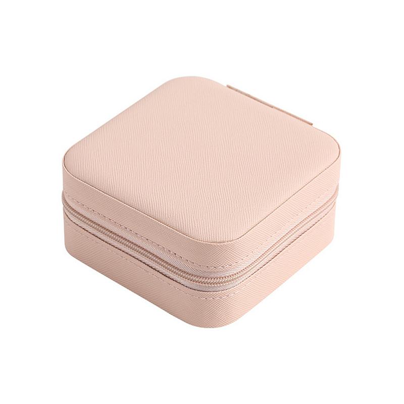 Мини-органайзер для ювелирных изделий, дорожный футляр для ювелирных изделий на молнии, коробки для сережек, ожерелий, колец, портативная шкатулка для ювелирных изделий с откидной крышкой для хранения