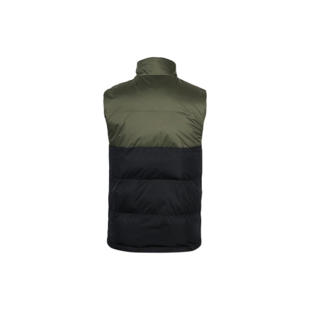 Теплый хлопковый жилет с логотипом футбольной серии Li Ning, цвет блока, воротник-стойка, мужские жилеты, темно-зеленый AMMR015-2