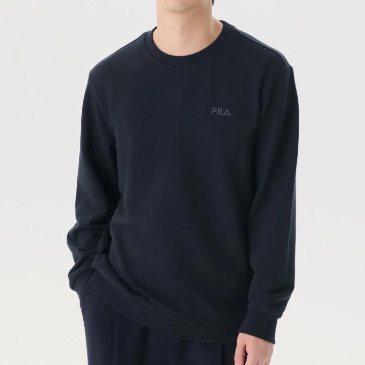 FILA Sweatshirts Unisex Black Crew Neck Moderate Regular FS2POG3101U-BLK