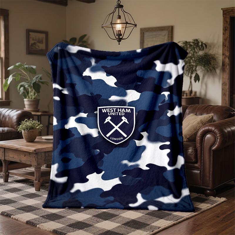 West Ham United Football Print Flannel Blanket Soft Warm Sofa Bed Throw Blanket For Home Office Bedroom