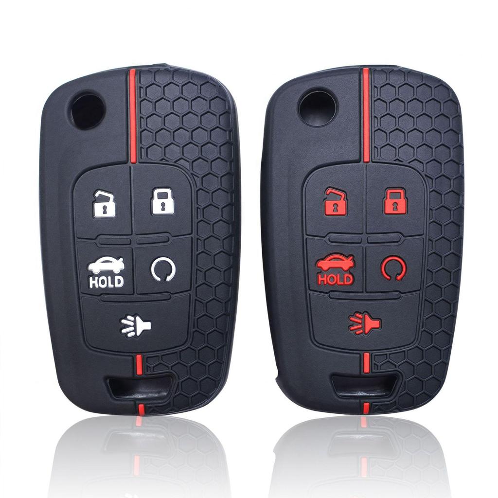 Силиконовый защитный чехол для автомобильного ключа Chevrolet — совместимость с трансграничной перевозкой, складная конструкция, 5 кнопок.