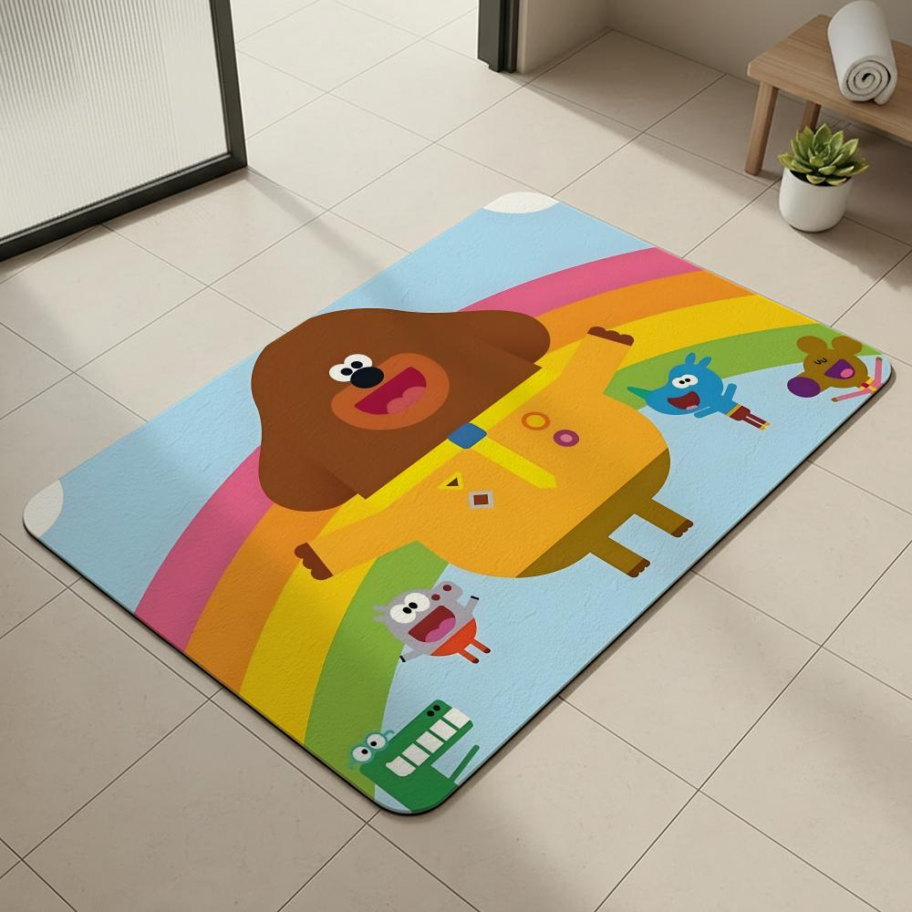 Cartoon H-Hey D-Duggee Floor Mat Diatomite Bath Mat, Quick Dry, Absorbent, Multi-Scene Mat