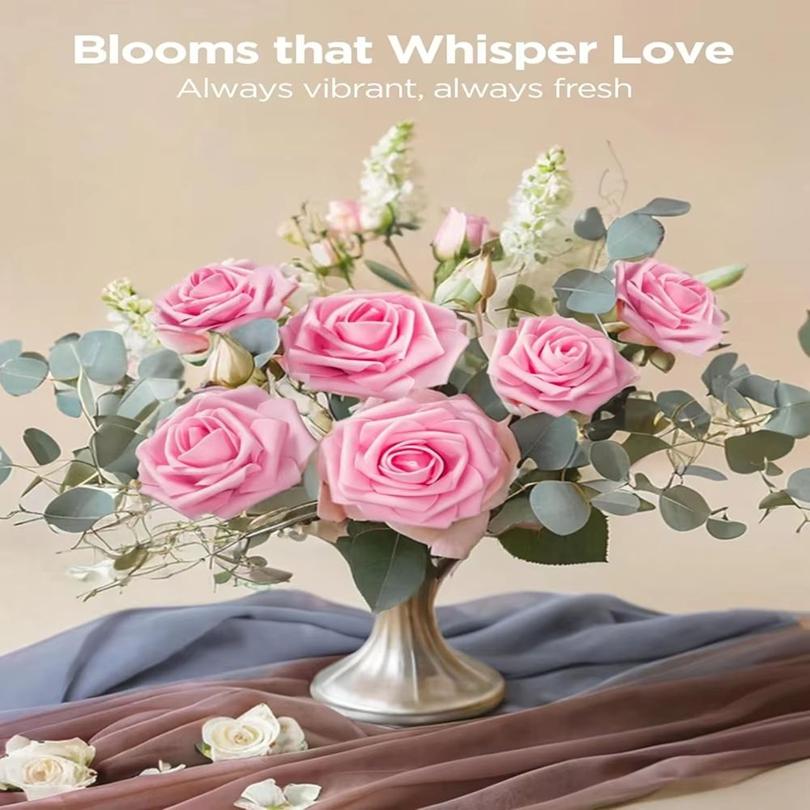 Роза из пенопласта с листом Искусственные цветы Фестиваль Свадьба Букеты невесты DIY Подарки Венок Дом Открытый сад Вечеринка Украшение стола