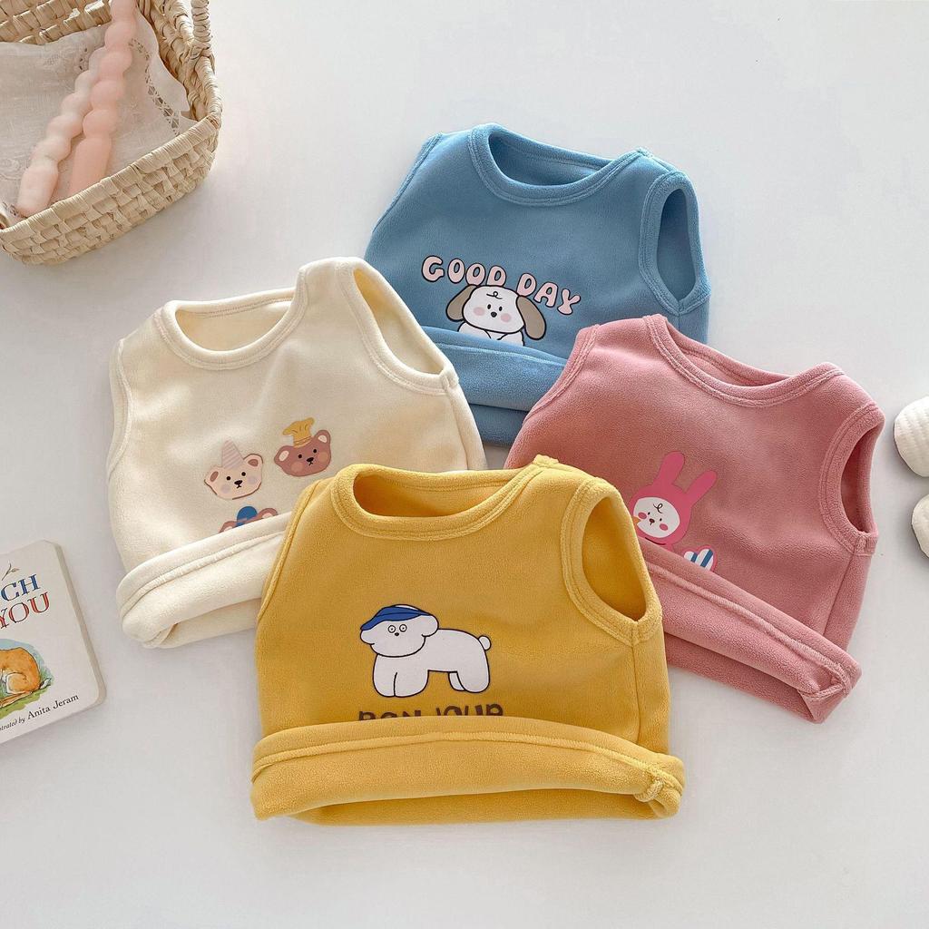 Winter Cartoon Vest for Kids 0-5 Years - Cute Korean-Style Top for Boys and Girls