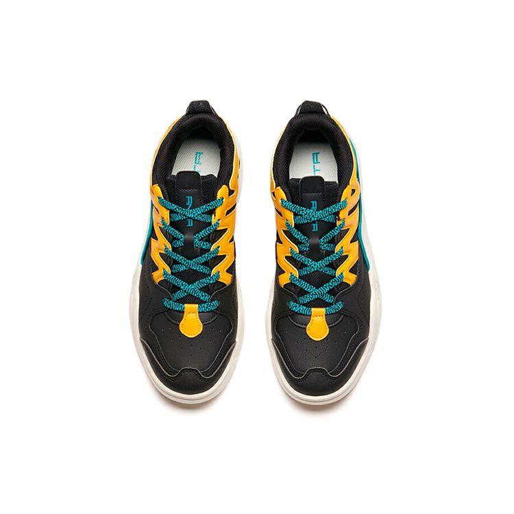 Anta Lifestyle Series Trendy Casual Non-Slip Wear-Sticked Low-Top Shoes Sneakers Men Sneakers Black White Yellow 112018041-4
