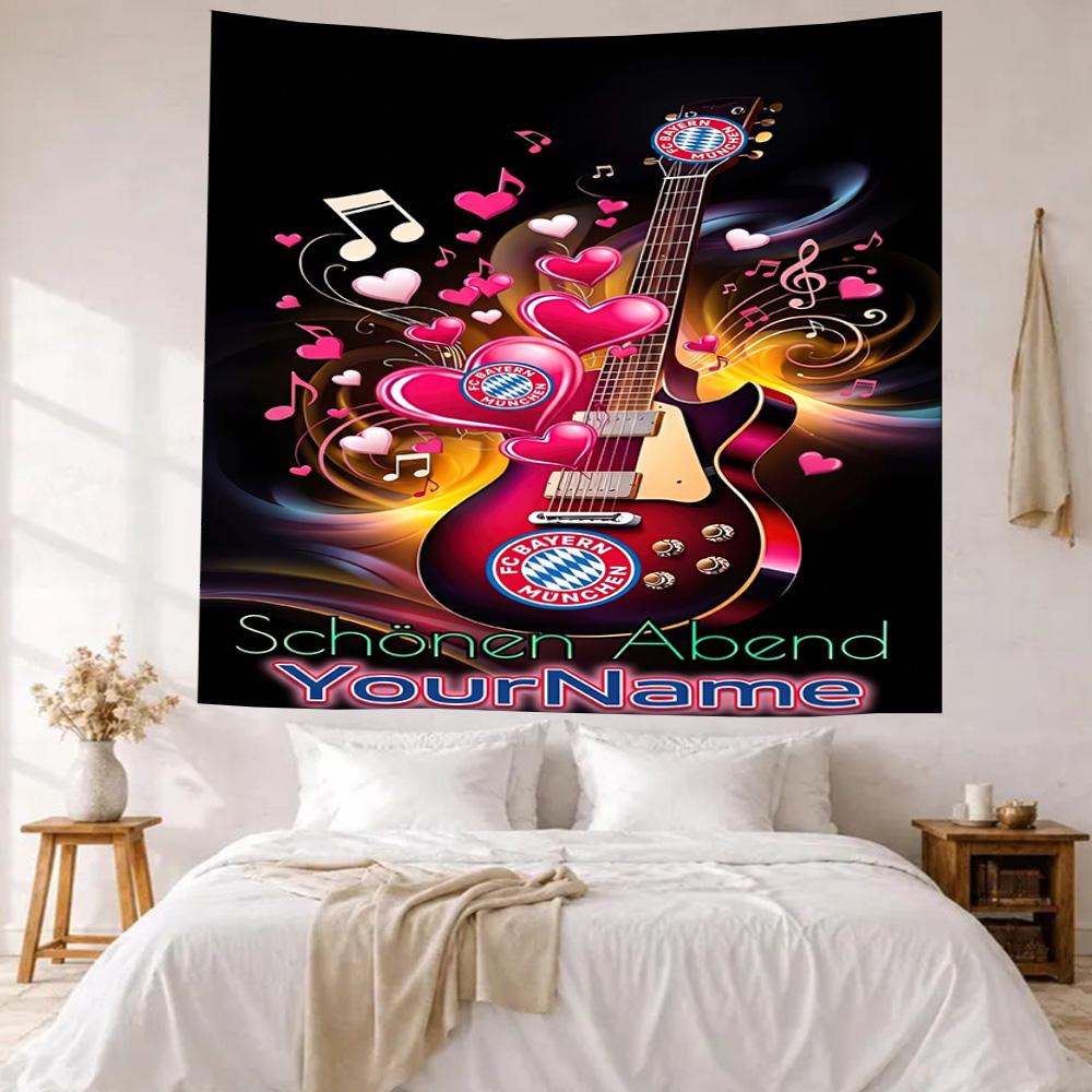 Fc Bayern Mnchen Custom Your Name Wall Decor Tapestry Art For Pet Memorial Birthdaywedding Party Backdrop Family Gift