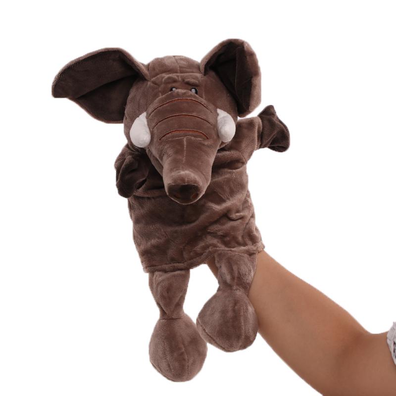 30cm Cartoon Animal Hand Finger Puppet Parent-child Game Plush Toys Doll Lion Elephant Deer Tiger Dog Pig Toy Children GIfts