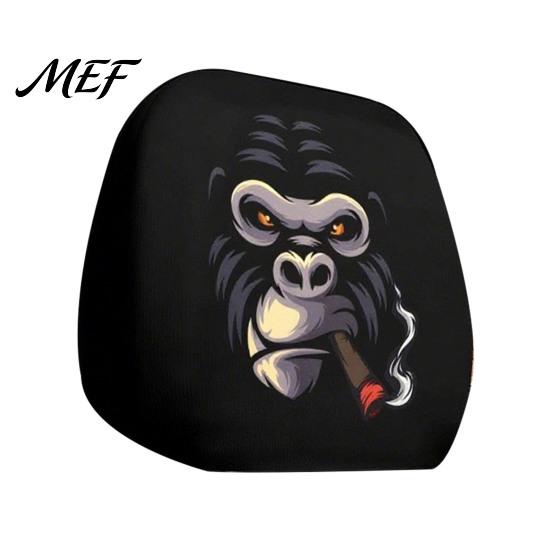 Vehicle Interior Comfort Accessories Halloween Car Headrest Cover, Scary Pattern Print Stretchable Auto Maintenance Supplies Protector, Breathable