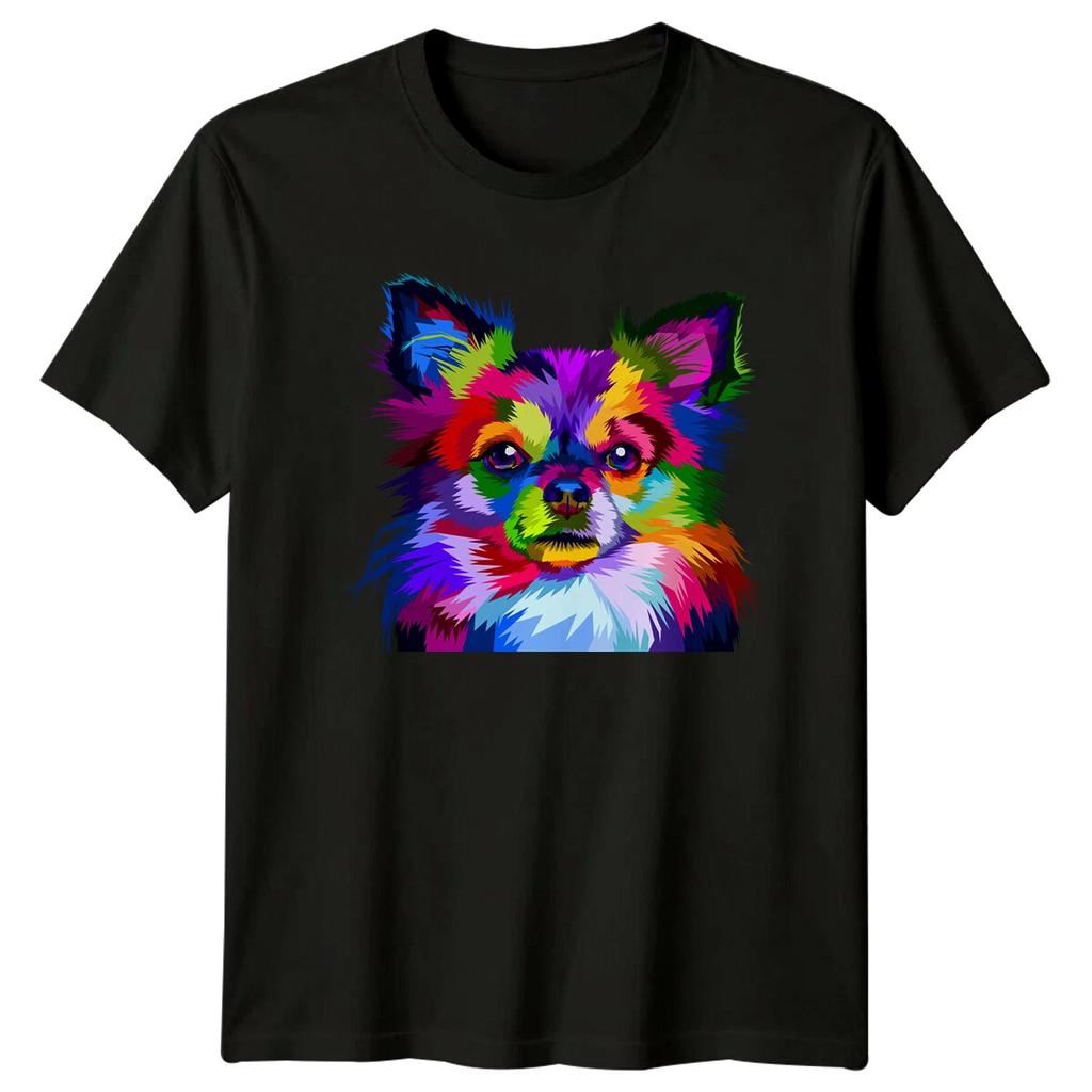 Colorful Chihuahua Dog Breed Animals Mens T-Shirt Womens Graphic Tee Unisex Top