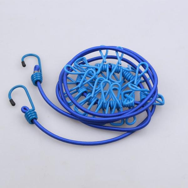 1PC Camping Travel Stretchy Outdoor Windproof Clothesline With 12 Clamp Clips Home Drying Line Washing Clothes Line Rope