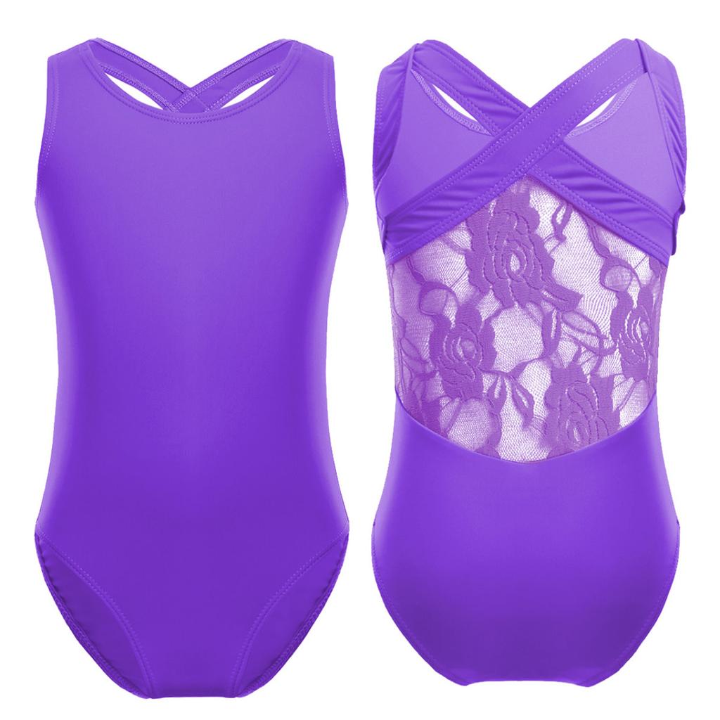 Детский гимнастический балетный купальник без рукавов с двойными бретелями для девочек, спортивная танцевальная одежда, топы на бретелях, наряды