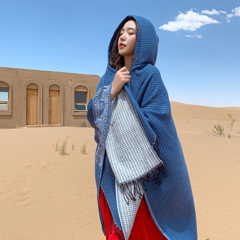 Дышащая, теплая и универсальная домашняя, осенне-зимняя женская шаль для путешествий, толстый плащ, одеяло с кондиционером