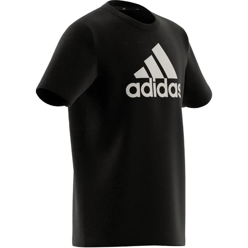 adidas Футболка с круглым вырезом, с коротким рукавом, с надписью, черная, детская, топы IC6855