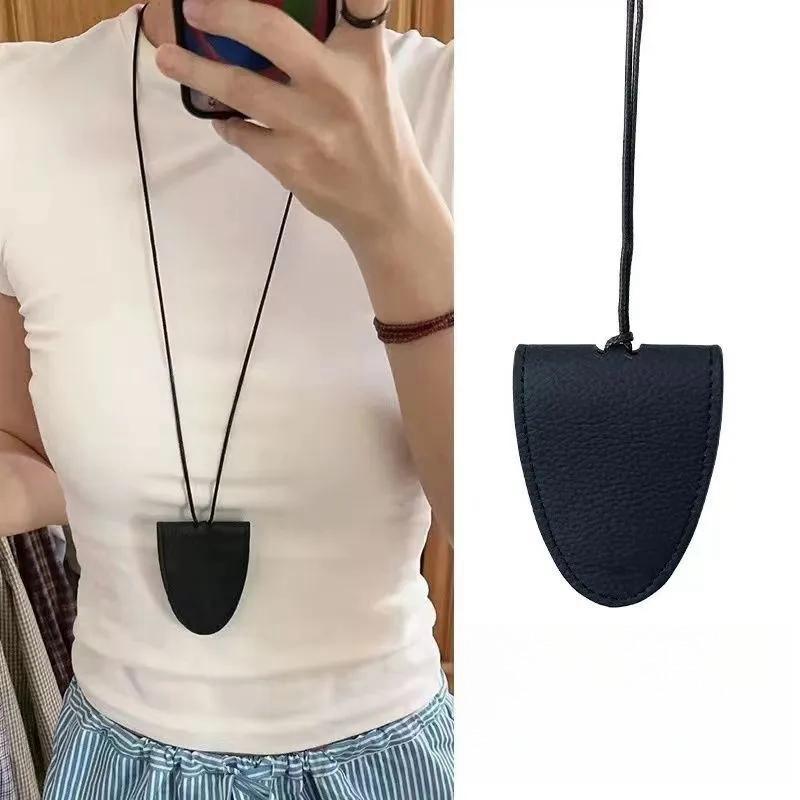 Сумка для хранения очков, подвеска, унисекс, кожаный чехол, солнцезащитные очки, брелок, цепочка, портативная, цветная сумка для чтения, ожерелье