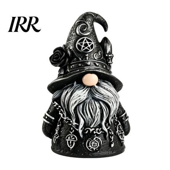 Unique Outdoor Witchy Gnome Halloween Gothic Resin Figurine, Dark Faceless Wizard Doll for Durable Lawn Figurine Desk Shelf, Spooky Home Decor
