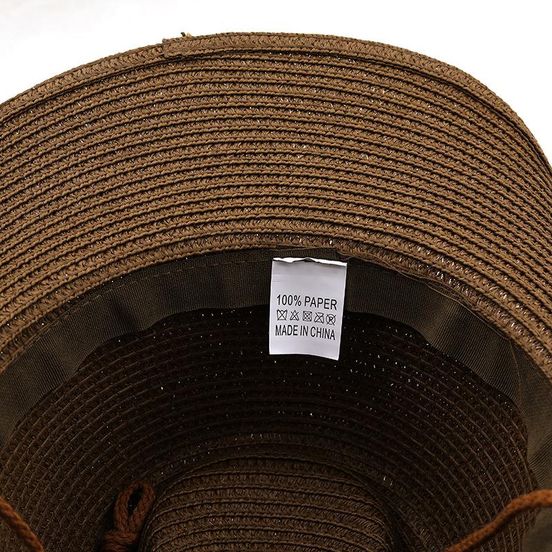 Соломенная шляпа ковбоя в западном стиле для мужчин и женщин, летняя богемная шляпа от солнца с широкими полями для отдыха на пляже, дышащая джазовая шляпа