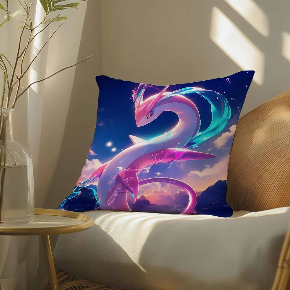 Pokemon Elite Trainer Anime Plush Pillow Cover Soft Short Plush Cushion Cover For Sofa Bedroom Living Room Decor Gift