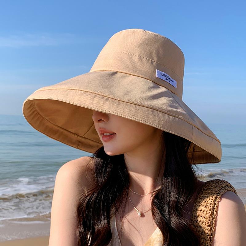 Summer Big Eaves Sunscreen Visor Children Seaside Vacation Sun Hat Fashionable Versatile Face Small Bucket Hat