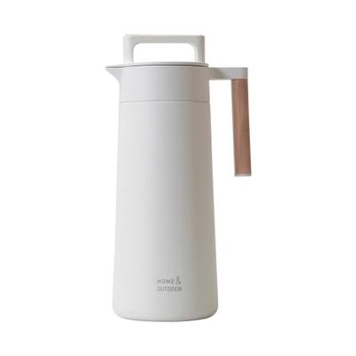 Изолированный настольный горшок, жемчужный металл, 1,1 л (1100ml), Нержавеющая сталь, Полностью вакуумированный, Двухслойный, с ручкой, Подходит для использования на открытом воздухе, Белый