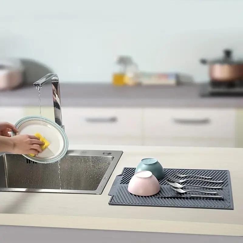 Silicone Draining Mat Dish Drying Mat Folding Draining Pad Kitchen Drainer Mat Heat Resistant Pot Mat