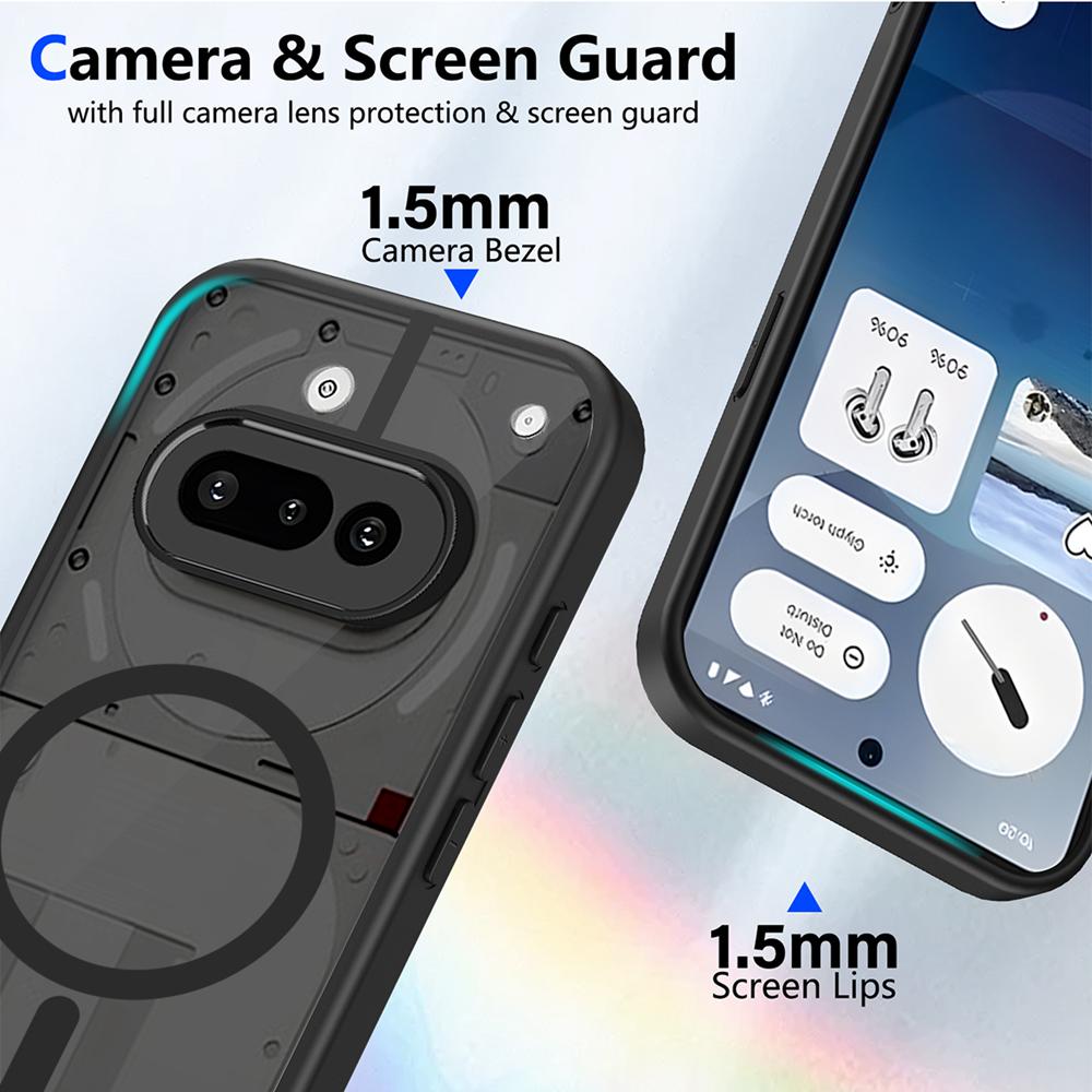 KEYSION Магнитный чехол для телефона Nothing Phone 3A Силикон+ПК Матовый Полупрозрачный Ударопрочный Чехол на заднюю панель для Nothing Phone 3A Pro