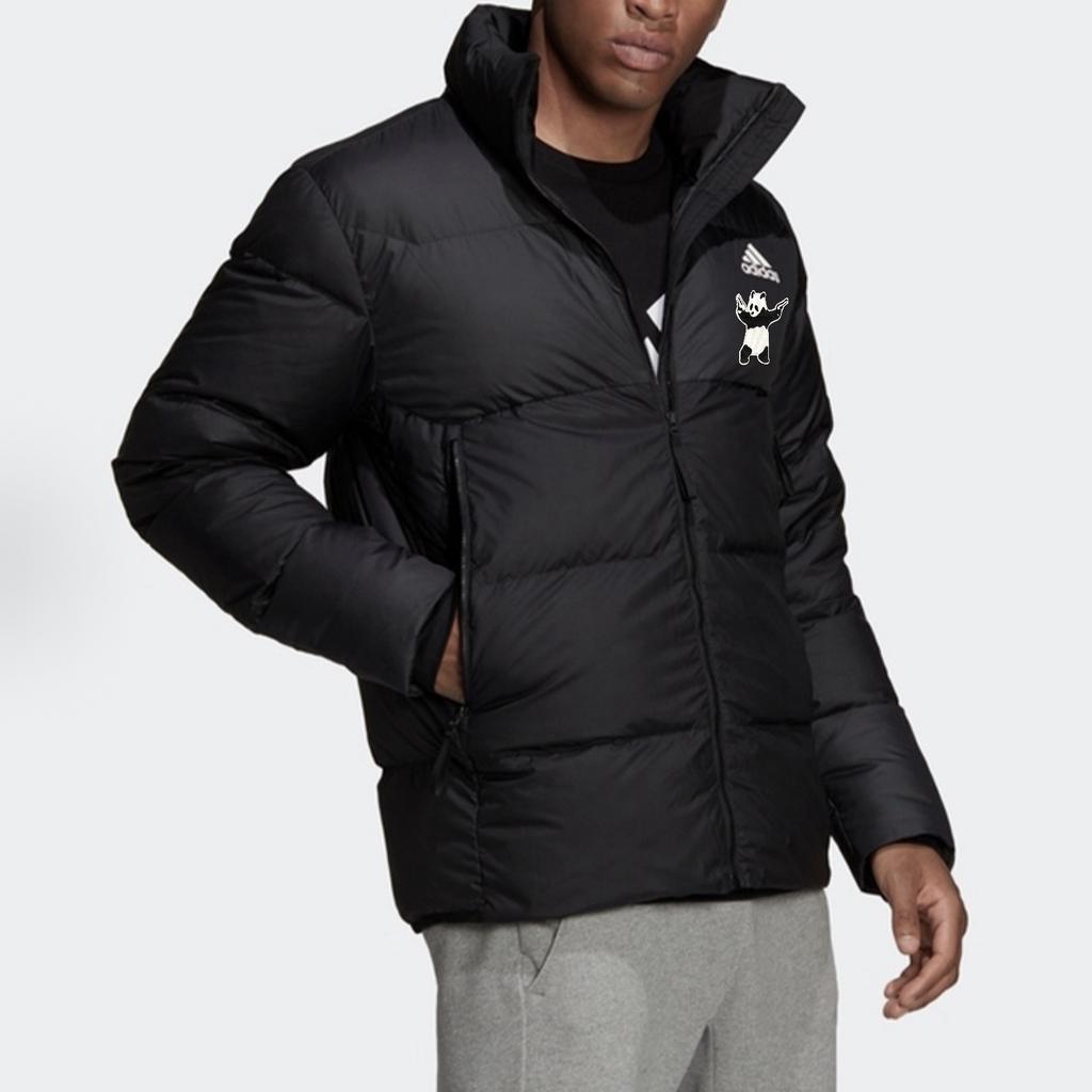 Adidas Panda Embroidered Outdoor Sports Warm Bread Down Jacket Men Jacket Black GV5350(TEAM378-XMCX-X1)