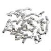 20Pcs Leather Cord End Crimp Spring Clasp for Necklace Bracelet with Alloy Lobster