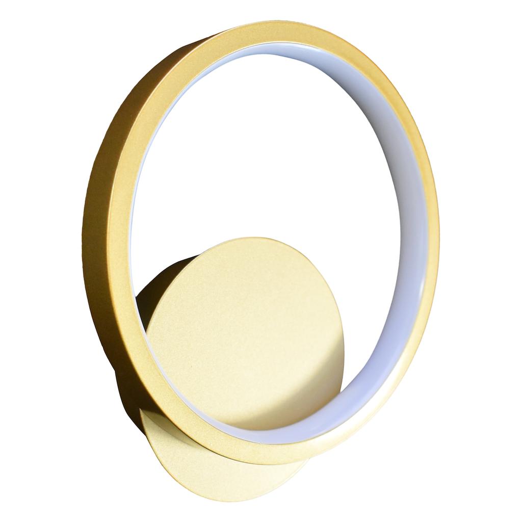 Kinkiet Ścienny Nowoczesny Pionowy Ring Ø20Cm Neutralna Barwa Led 7W Złoty Hoop Milagro