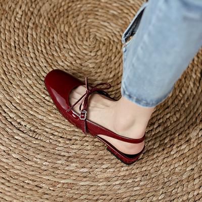 Туфли-босоножки с толстым каблуком и закрытым носком, женские, 2025, новые летние, под юбку, крутые шлепанцы