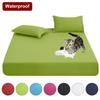 Водонепроницаемый наматрасник Простыня на резинке Эластичная лента Противоскользящий Регулируемый протектор для матраса Двуспальная простыня для кровати