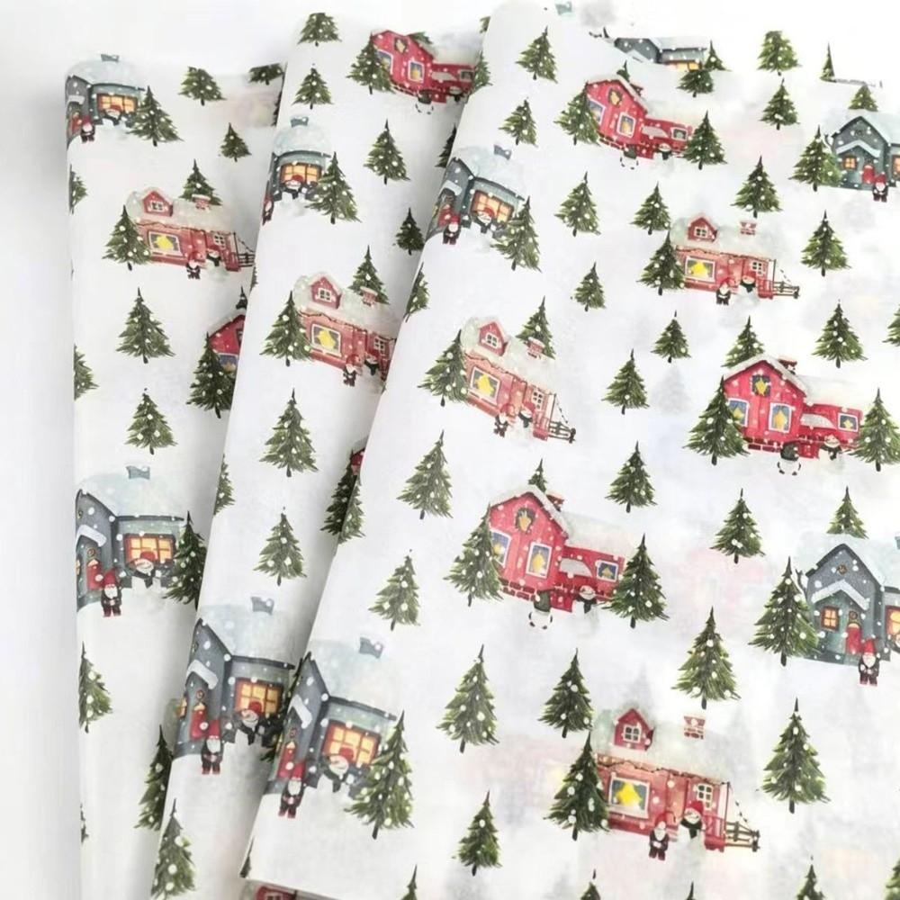 10 Sheets/Pack Cartoon Print Gift Wrapping Paper Candy Cane Bouquet Flower Wrapping Gift Wrapping