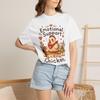 Emotional Support Chicken T-shirt | Cute Farm Hen Illustration, Hearty Floral Design