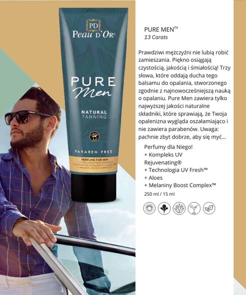 Золотая кожа Pure Men для загара 250 мл