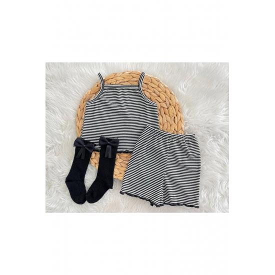 Розовый укороченный комплект для девочек