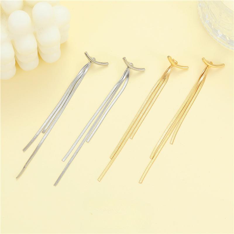Long Tassel Earrings For Women, Alloy Ear Lines With Simple And Cool Style Jewelry Gift