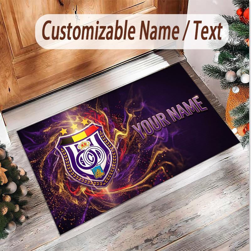Personalized Crystal Velvet Carpet Anderlecht FC logo Pattern Non Slip Floor Rug