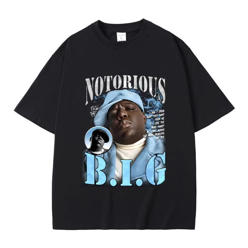 Классический Винтажный Лучший Известный The Notorious Big Футболка Хип-Хоп Рэпер Biggie Smalls Принт Футболки Женская Мода Летняя Футболка...