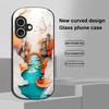 Золотой Лист Черный Для Apple IPhone 16 11 13 15 14 Pro Max 12 Mini 7 8 Plus XR X XS Чехол для телефона из закаленного стекла эллиптической формы