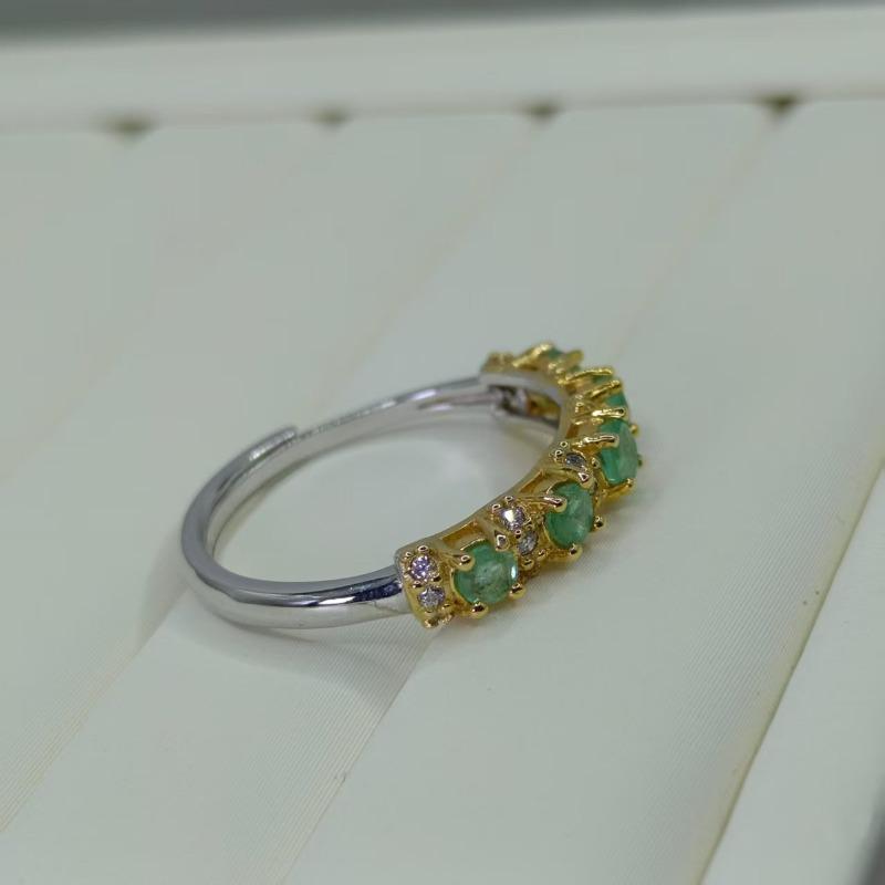 Sace Gems Кольца из стерлингового серебра 925 пробы 3 мм с натуральным изумрудом для женщин, для помолвки, для коктейльной вечеринки, ювелирные изделия